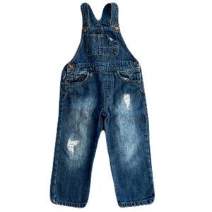 Zara Distressed Denim Overalls Size 2/3 yrs Like New!